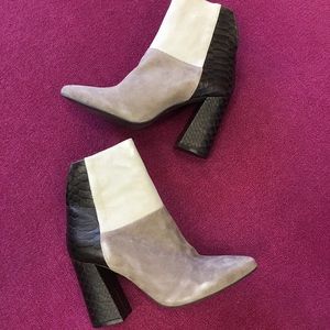 Brown Suede and Leather Booties